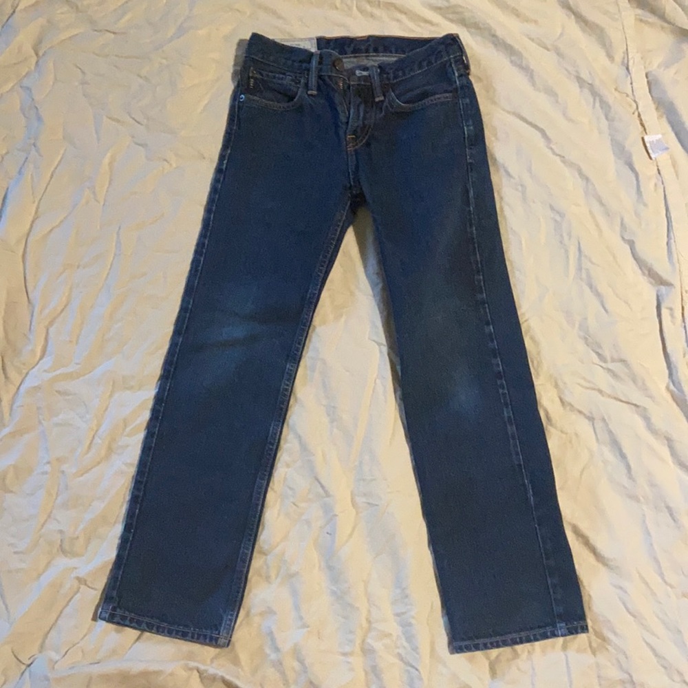 Abercrombie dark rinse boys straight jean  10